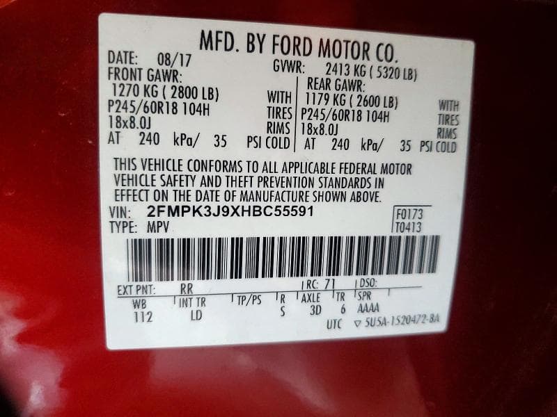 2017 FORD EDGE SEL 12