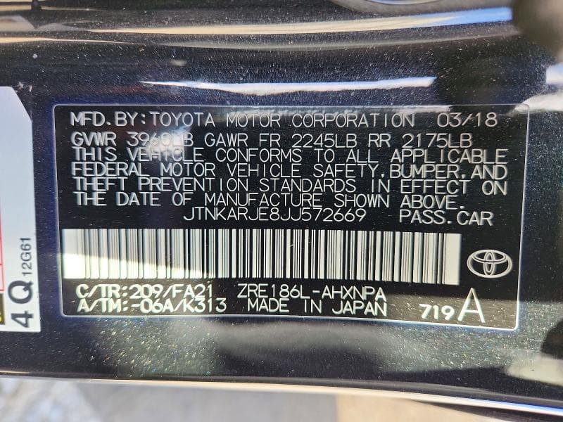 2018 TOYOTA COROLLA IM BASE 13