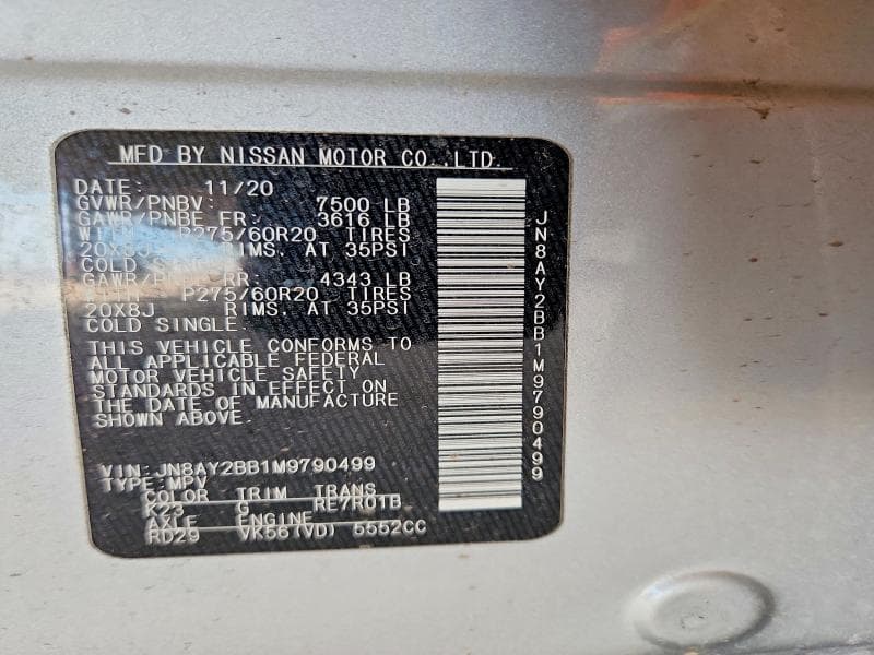2021 NISSAN ARMADA SL 13