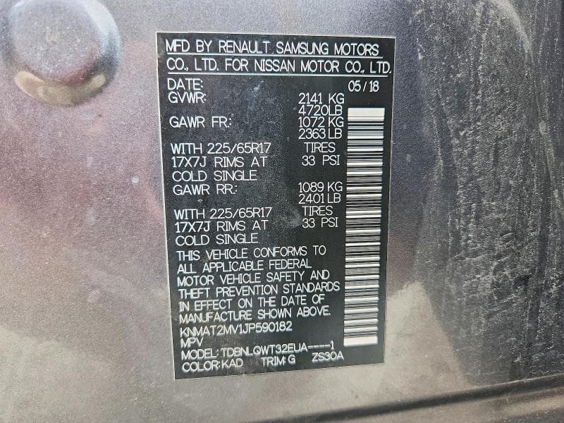 2018 NISSAN ROGUE SV 13