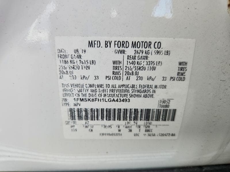 2020 FORD EXPLORER LIMITED 13