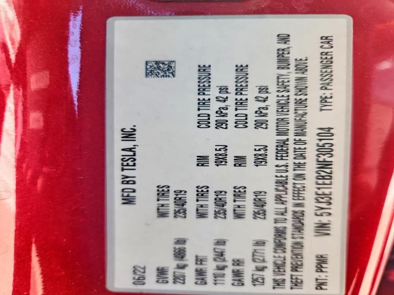2022 TESLA MODEL 3 12