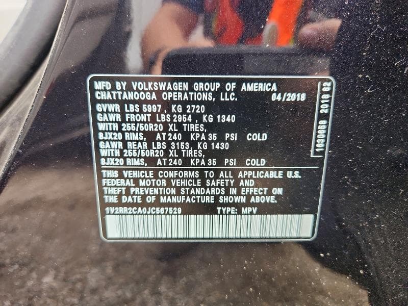 2018 VOLKSWAGEN ATLAS SEL 13