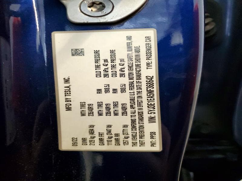 2022 TESLA MODEL 3 12