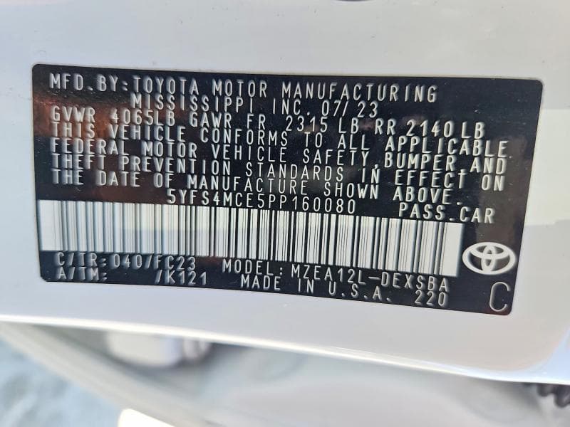 2023 TOYOTA COROLLA SE 12
