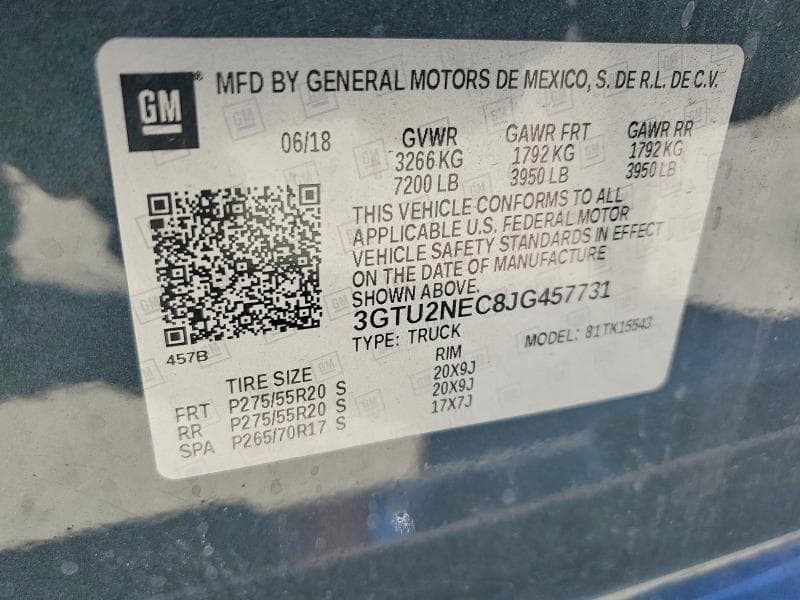2018 GMC SIERRA K1500 SLT 12