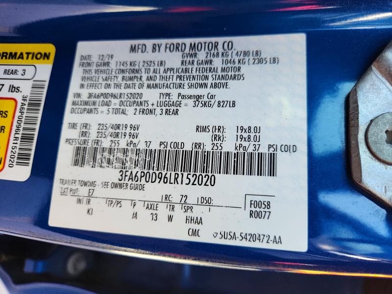 2020 FORD FUSION TITANIUM 12