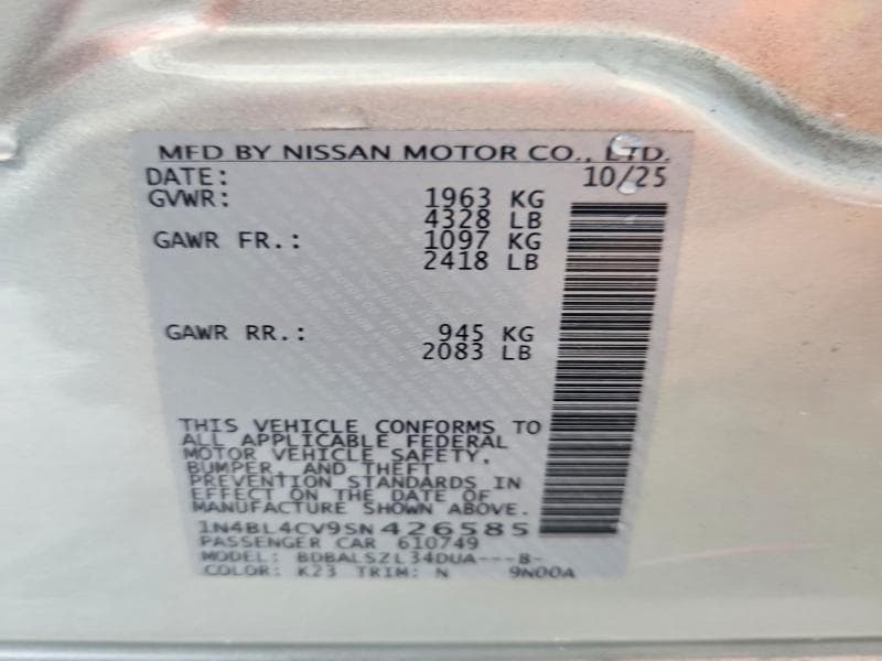 2025 NISSAN ALTIMA SR 13