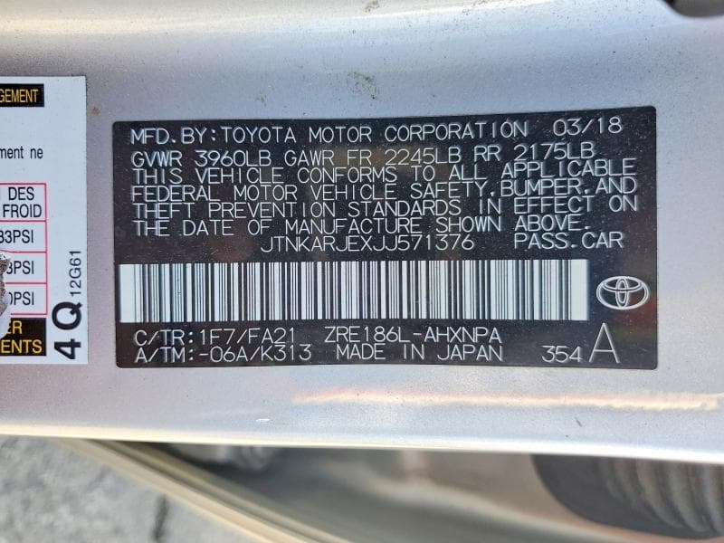 2018 TOYOTA COROLLA IM BASE 12