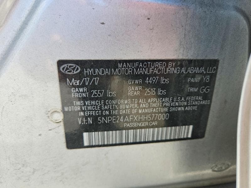 2017 HYUNDAI SONATA SE 12
