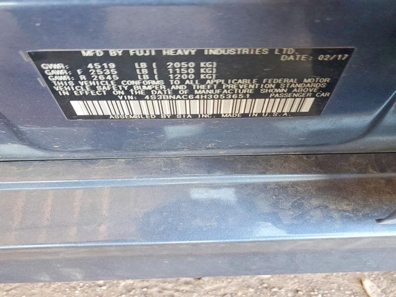 2017 SUBARU LEGACY 2.5I PREMIUM 12