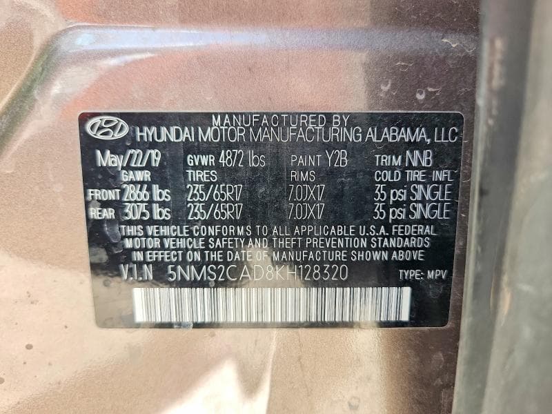 2019 HYUNDAI SANTA FE SE 13