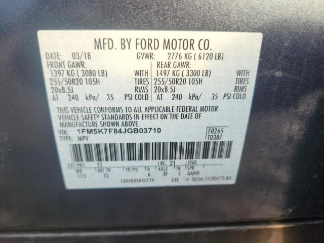 2018 FORD EXPLORER LIMITED 14