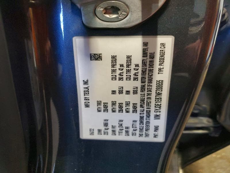 2022 TESLA MODEL 3 12