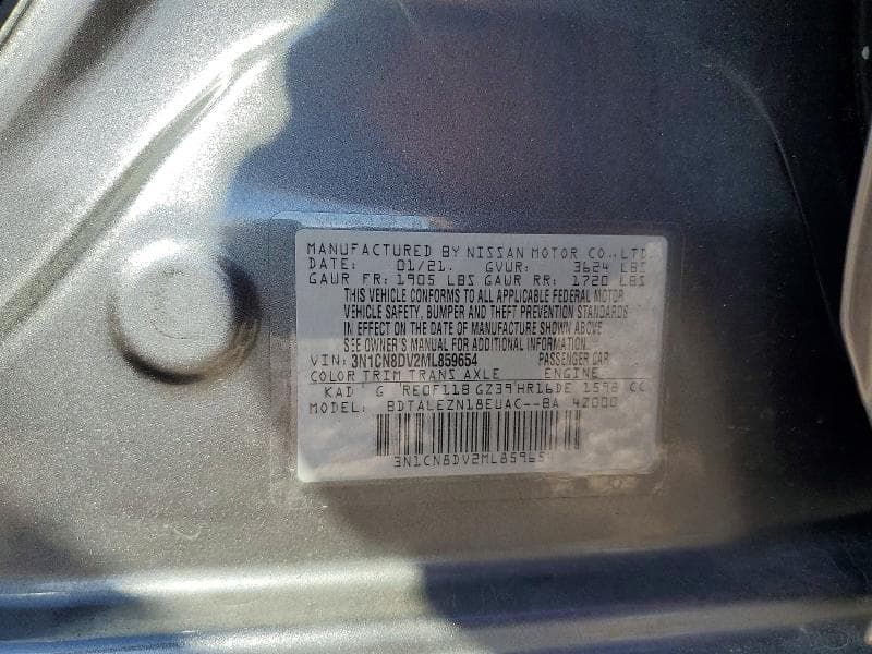 2021 NISSAN VERSA S 13