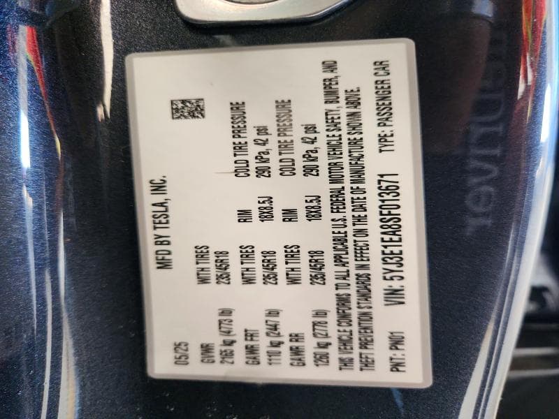 2025 TESLA MODEL 3 13