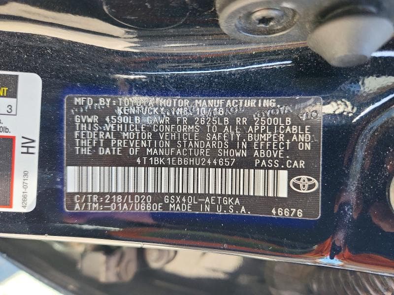 2017 TOYOTA AVALON XLE 12