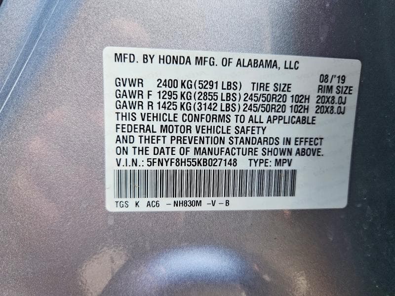 2019 HONDA PASSPORT EXL 13