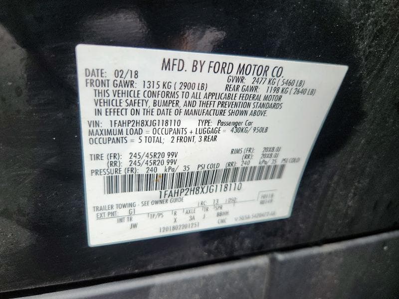 2018 FORD TAURUS SEL 13