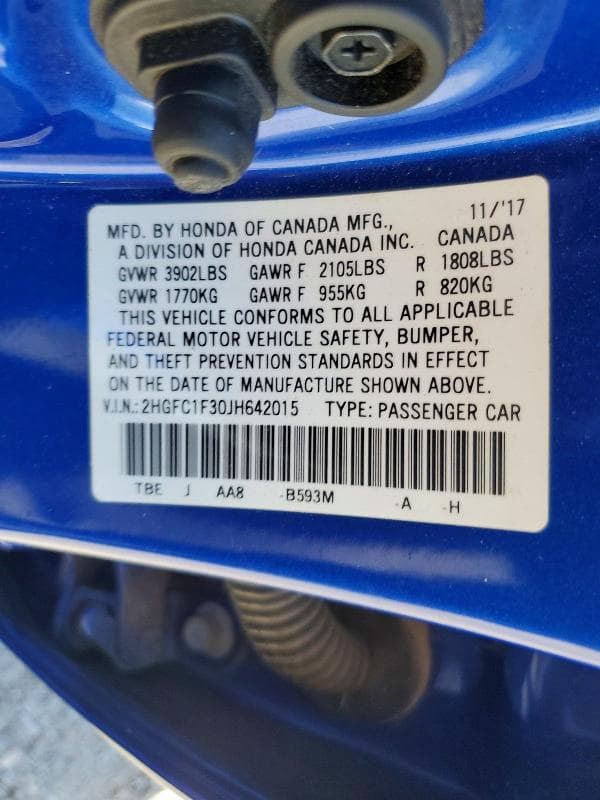 2018 HONDA CIVIC EX 12
