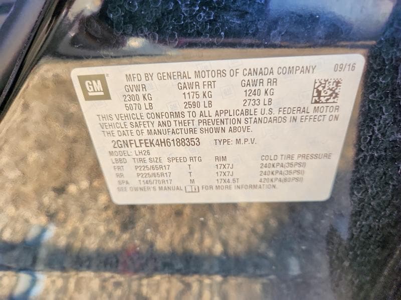 2017 CHEVROLET EQUINOX LT 12