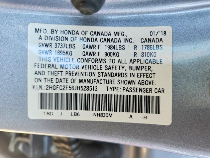2018 HONDA CIVIC LX 12
