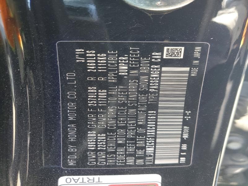 2019 HONDA CLARITY 12