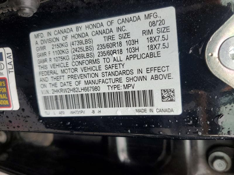 2020 HONDA CR-V EXL 13