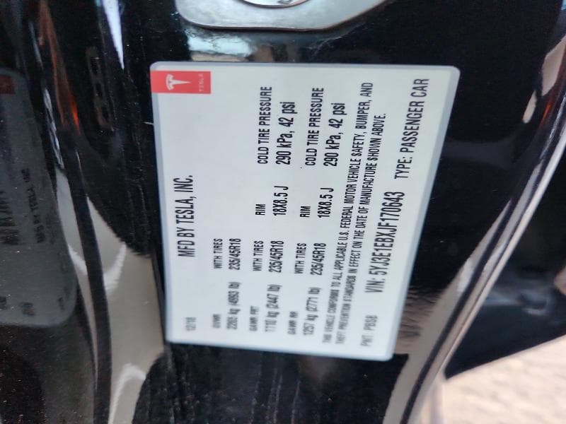 2018 TESLA MODEL 3 13