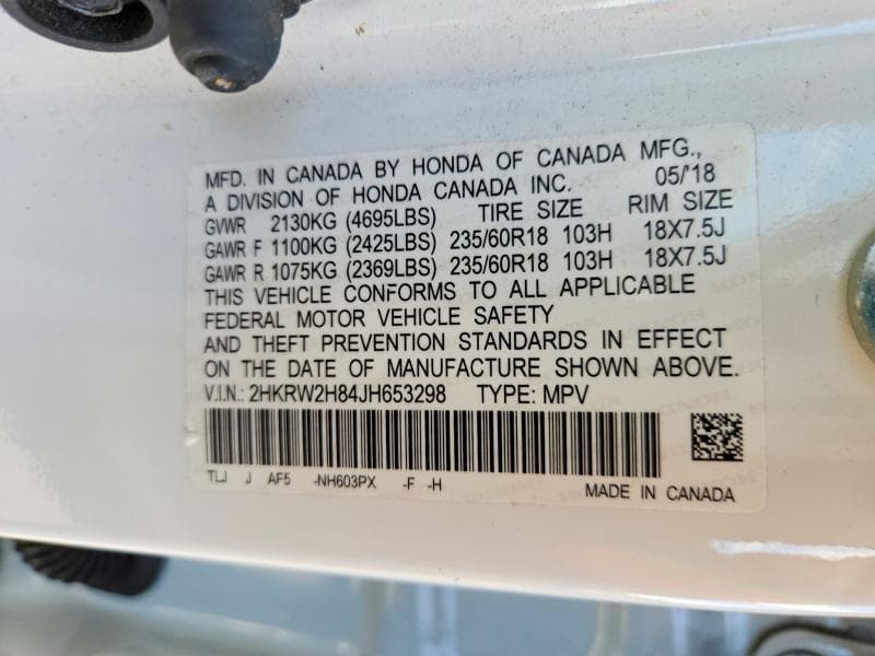 2018 HONDA CR-V EXL 13
