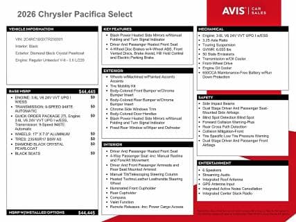2026 CHRYSLER PACIFICA SELECT 13