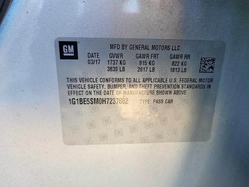 2017 CHEVROLET CRUZE LT 12