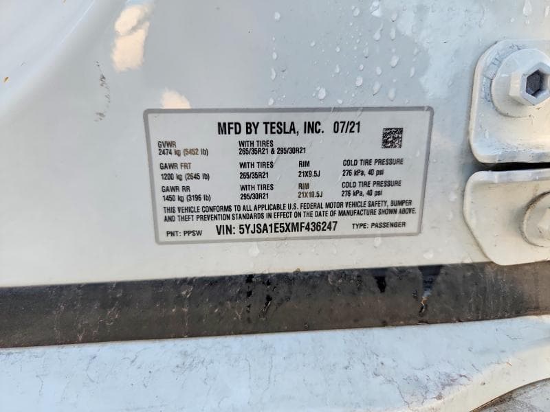 2021 TESLA MODEL S 13