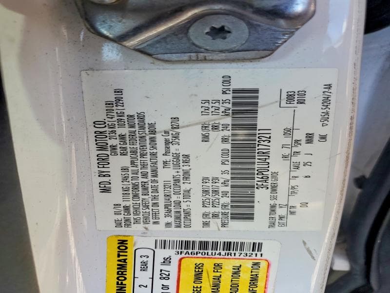2018 FORD FUSION SE HYBRID 12