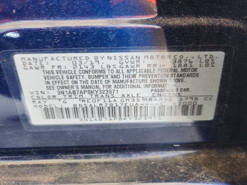 2019 NISSAN SENTRA SR 12