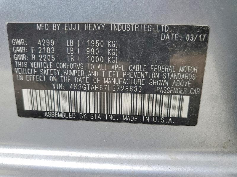 2017 SUBARU IMPREZA PREMIUM 12