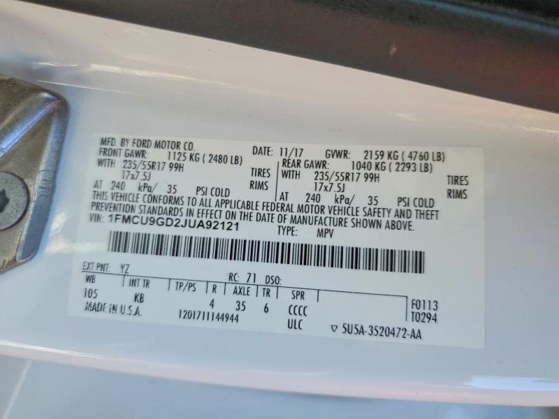 2018 FORD ESCAPE SE 12