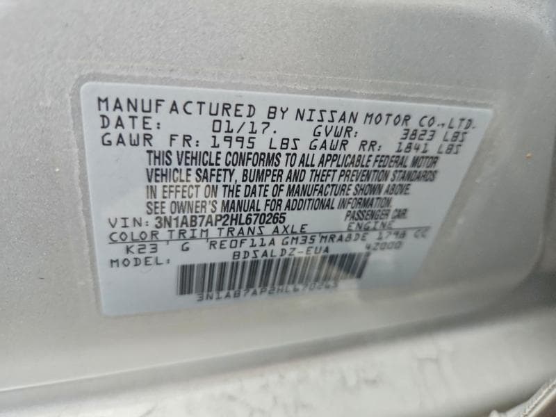 2017 NISSAN SENTRA SV 13