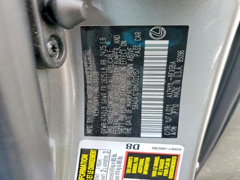 2021 LEXUS ES 300H 12