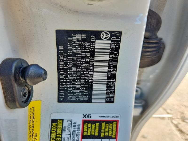 2018 TOYOTA COROLLA L 12
