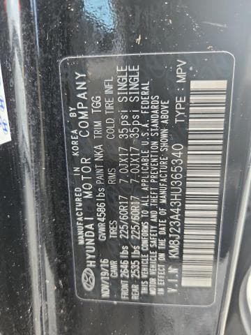 2017 HYUNDAI TUCSON FUEL CELL 13