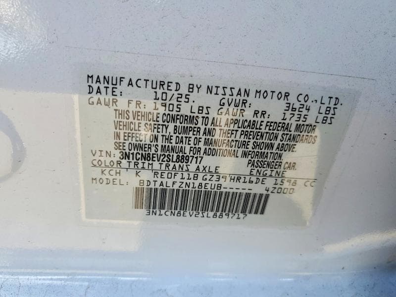 2025 NISSAN VERSA SV 13