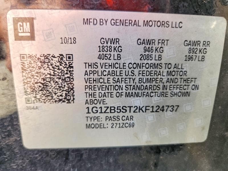 2019 CHEVROLET MALIBU LS 13