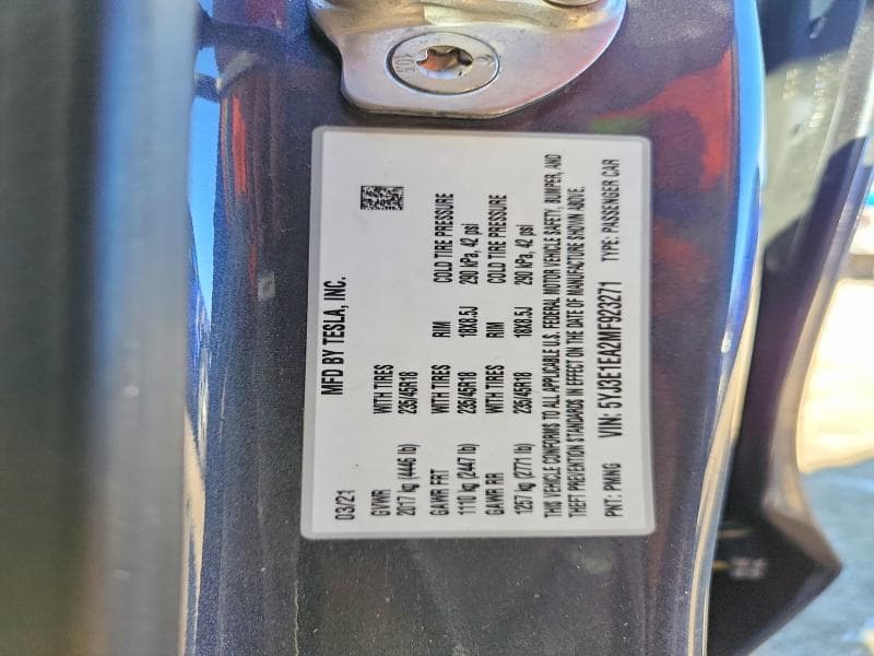 2021 TESLA MODEL 3 13