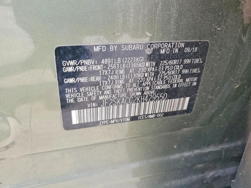 2019 SUBARU FORESTER 13