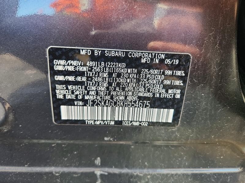 2019 SUBARU FORESTER PREMIUM 12