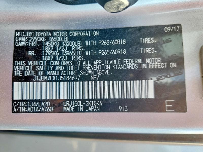 2018 LEXUS GX 460 13