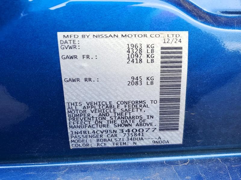 2025 NISSAN ALTIMA SR 12
