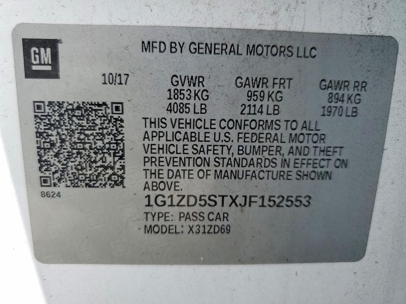 2018 CHEVROLET MALIBU LT 12