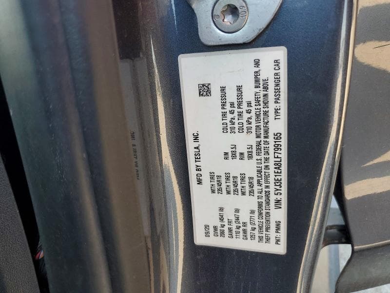 2020 TESLA MODEL 3 12